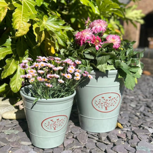Grey Round Love Heart Tree Planters
