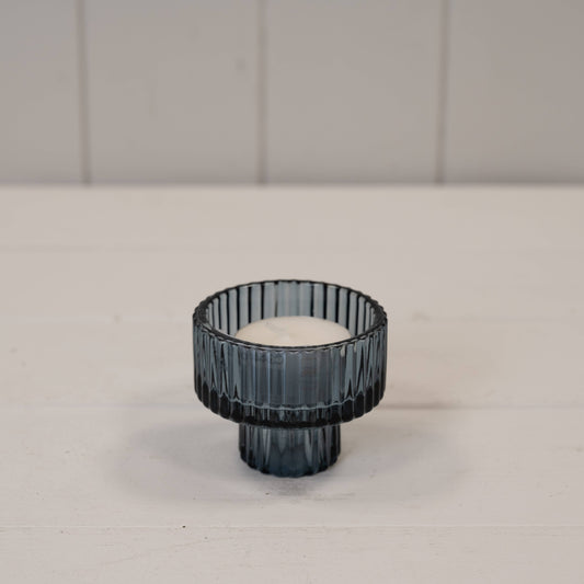 Blue Glass Candle Holder
