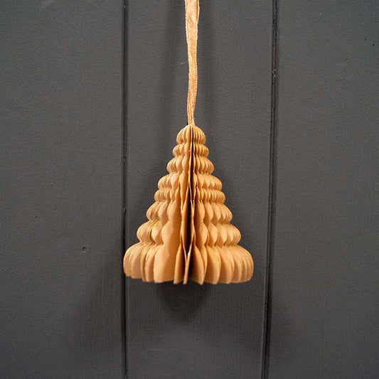 Hanging Gold Tree Paper Bauble - Set of 6