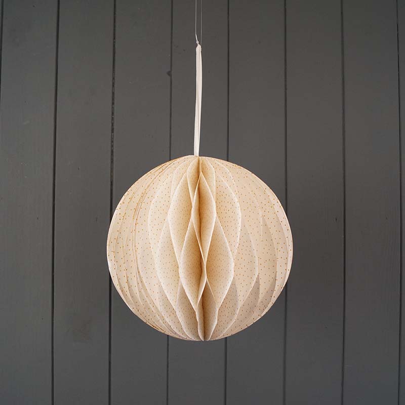 Hanging Antique White Paper Bauble