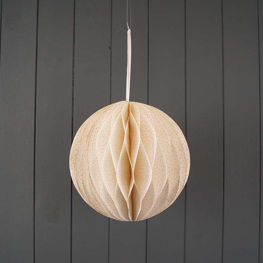 Hanging Antique White Paper Bauble