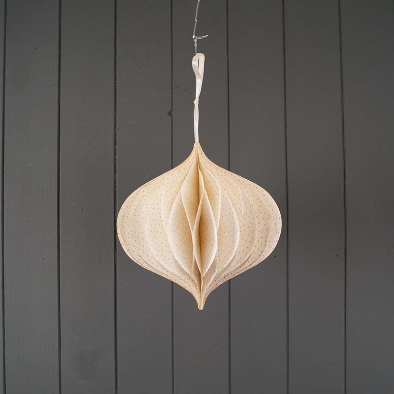 Hanging Antique White Paper Bauble