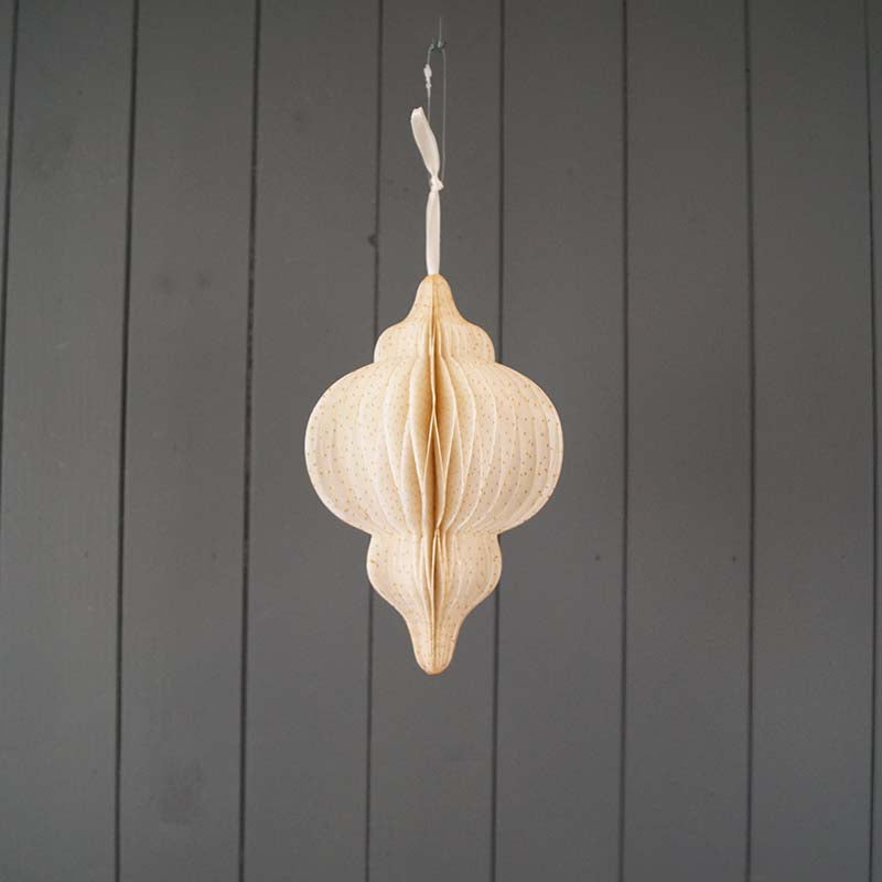 Hanging Antique White Paper Bauble