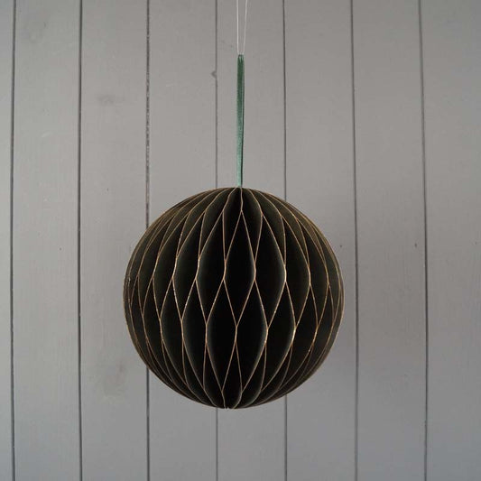 Hanging Handmade FSC Green Circular Bauble Paper Decoration