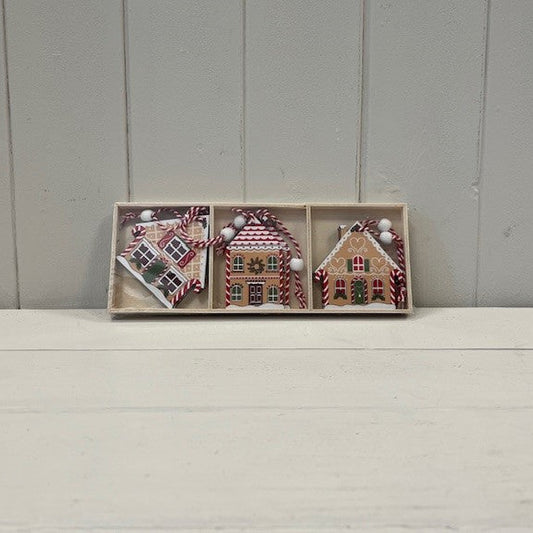 Hanging Gingerbread Assorted Houses - 6