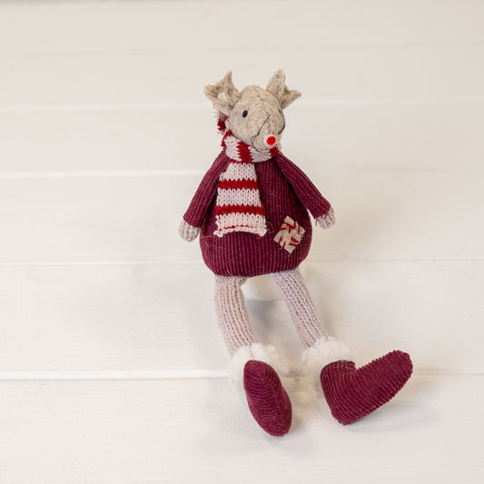 Red Fabric Mouse With Scarf And Dangly Legs