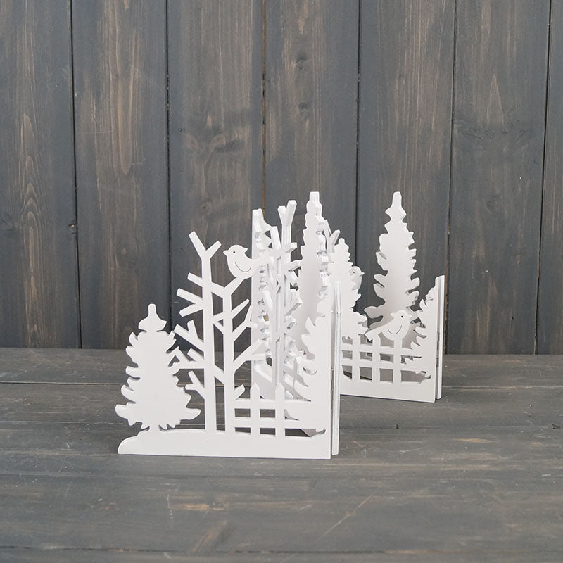 White Wooden Christmas Scene Display