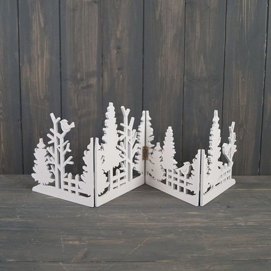 White Wooden Christmas Scene Display