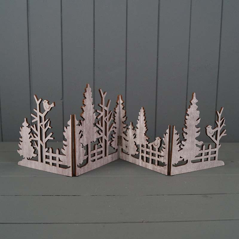 Grey Wooden Christmas Scene Display