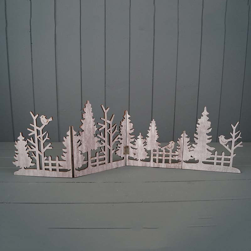 Grey Wooden Christmas Scene Display