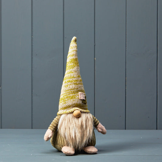 Large Green Fabric Gonk with Green Stripey Hat