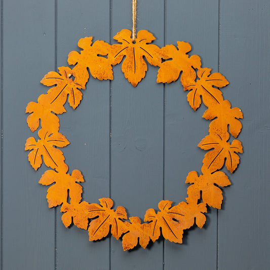 Hanging Metal Leaf Wreath