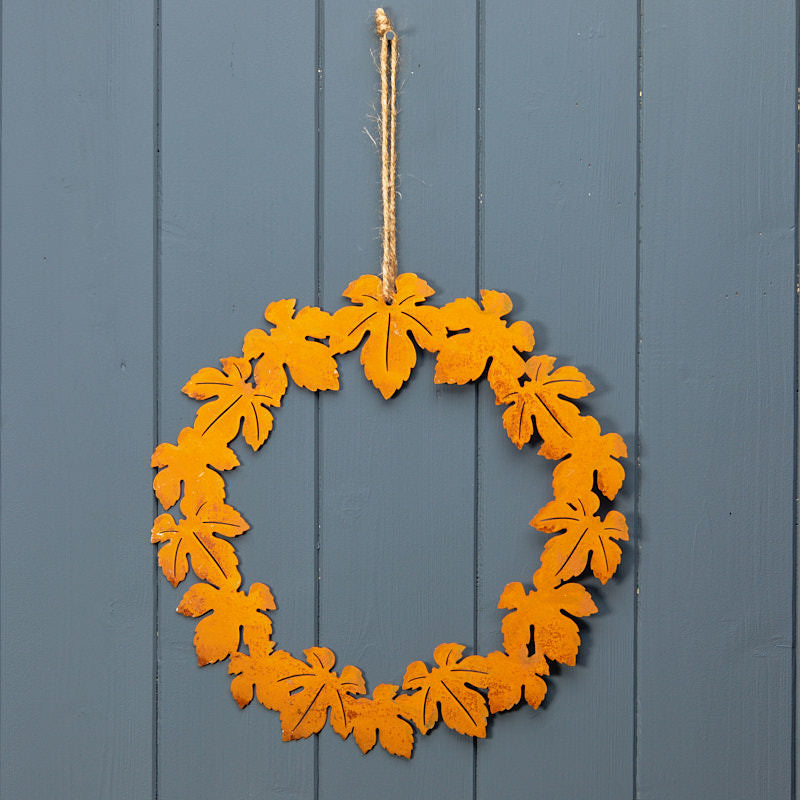 Hanging Metal Leaf Wreath