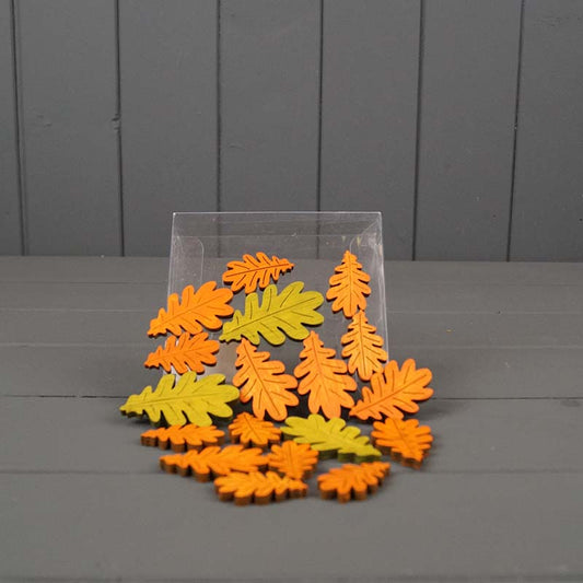 Set Of 18 Wooden Leaves