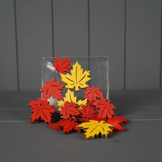 Set Of 18 Wooden Leaves