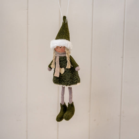 Green Hanging Boucle Style Doll
