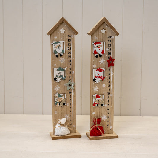 Advent House With Santa And Snowman