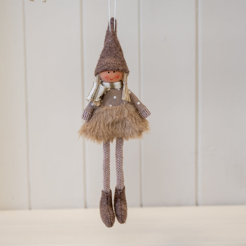 Fabric Hanging Girl in Brown