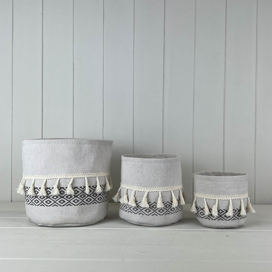 Black And White Cotton Basket