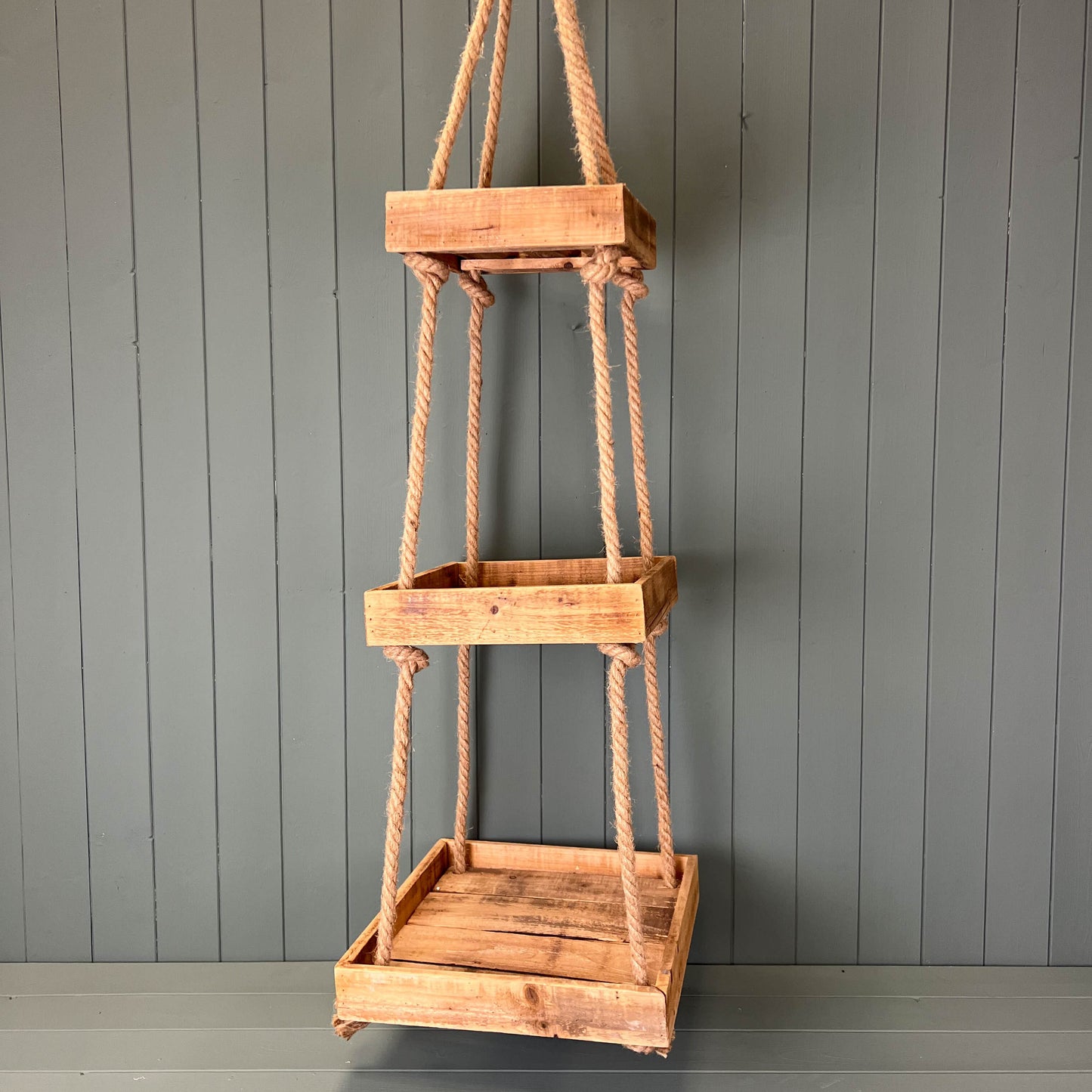 Set of Three Wooden Hanging Trays