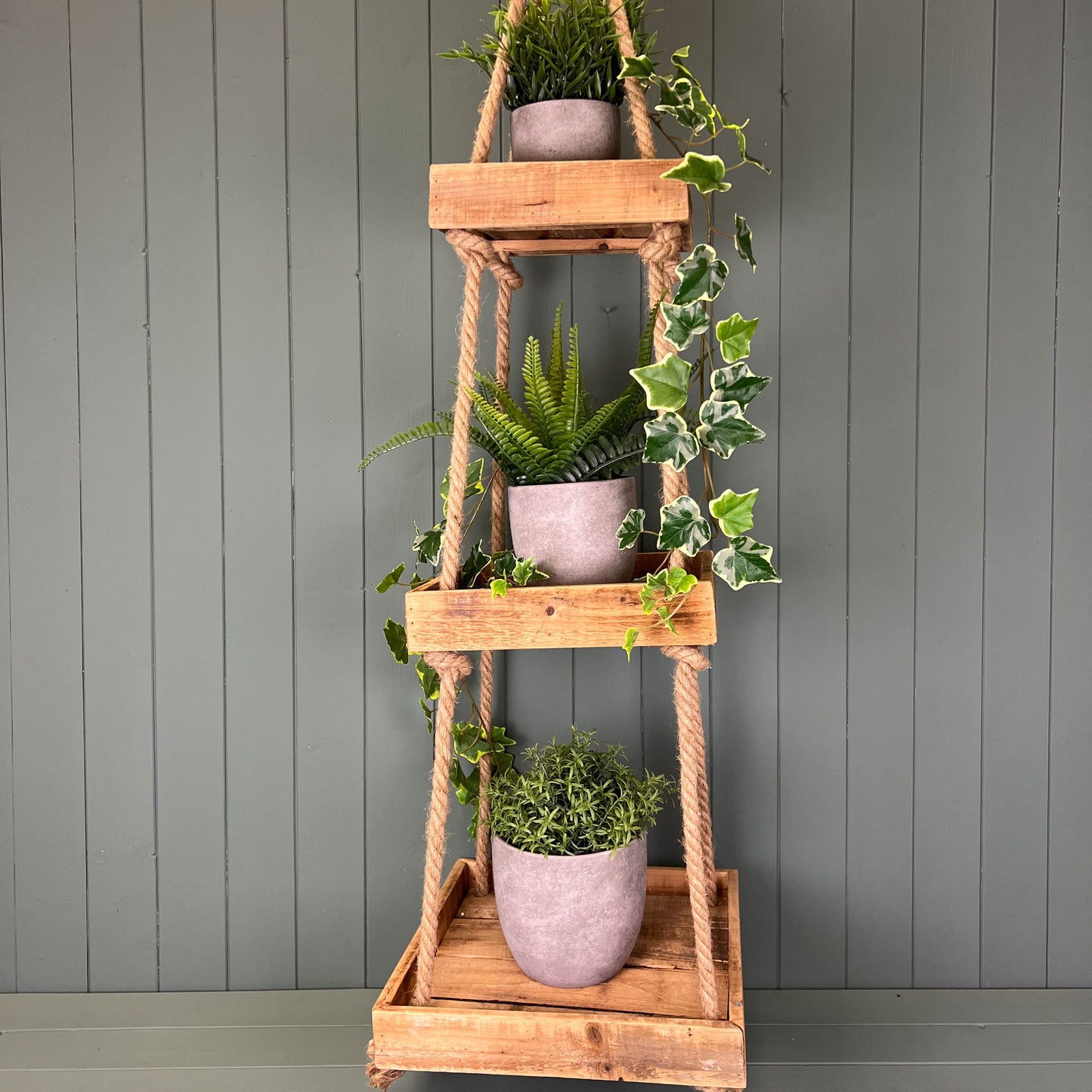 Set of Three Wooden Hanging Trays