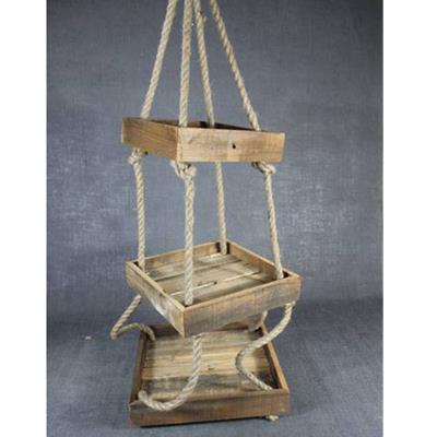 Set of Three Wooden Hanging Trays