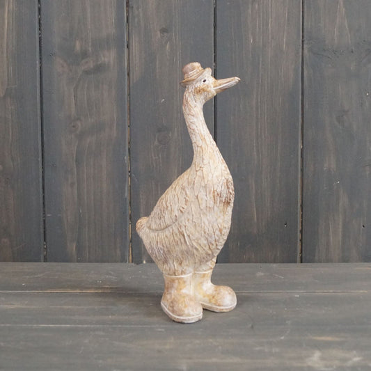 Small Polyresin Duck with Hat