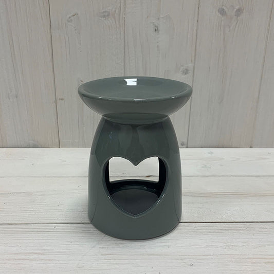 Grey Heart Ceramic Wax/Oil Burner