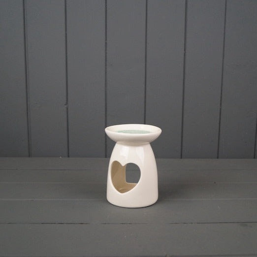 White Heart Ceramic Wax/Oil Burner