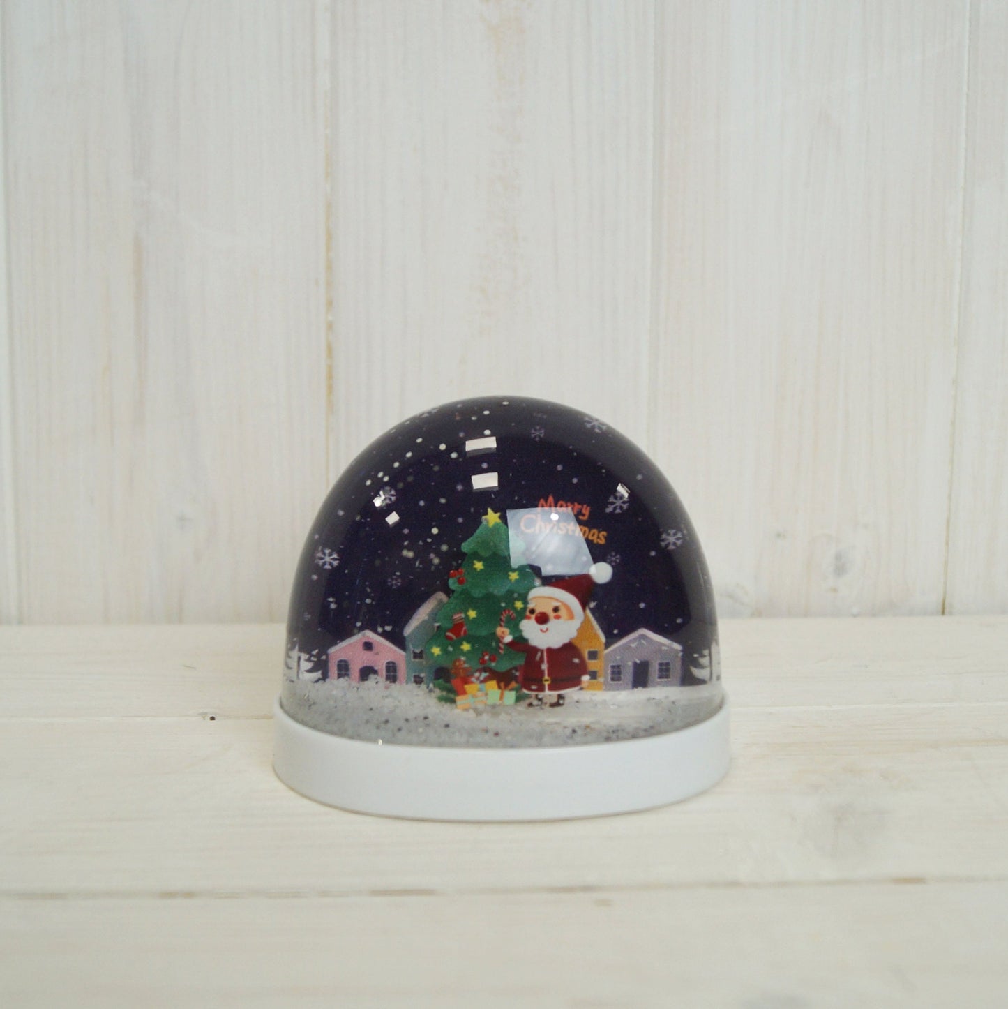 Snow Globe with Merry Christmas Santa with Tree