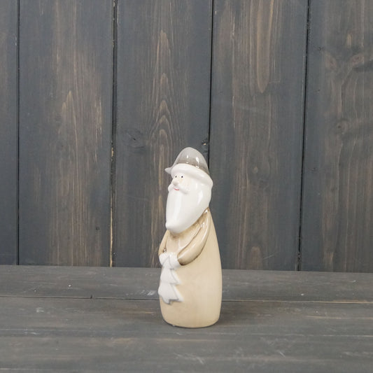 Small Beige Ceramic Santa