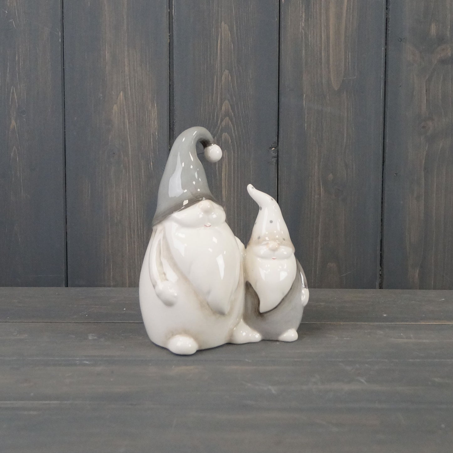 Large Beige Ceramic Santa Duo  12.6*8.5*15.8cm