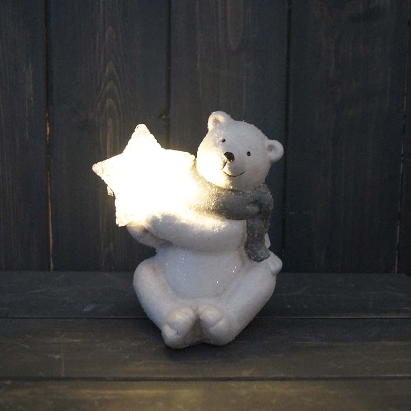 Polar Bear with Light up Star