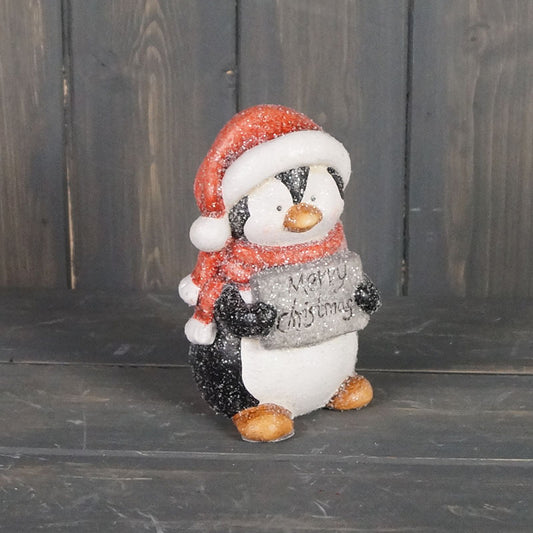 Penguin With Merry Christmas Sign