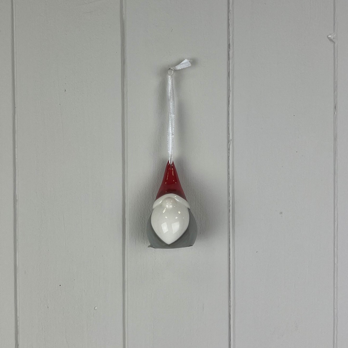 Hanging Red and Grey Ceramic Gonk