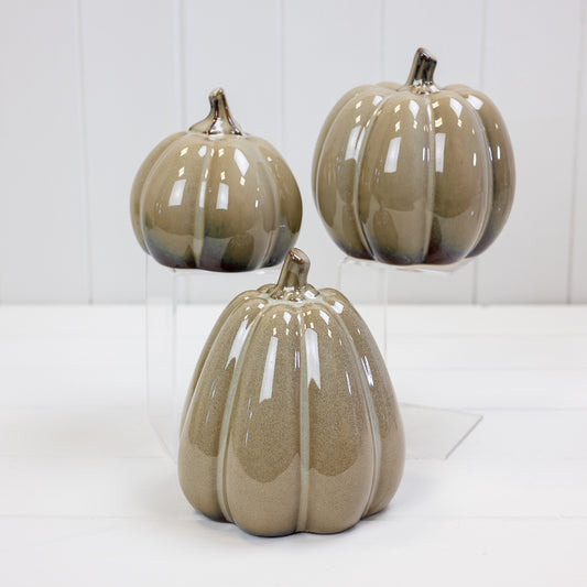 Brown Ceramic Pumpkin