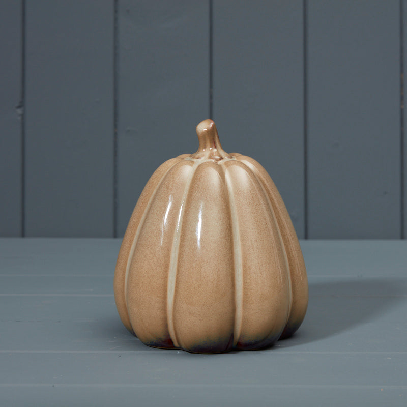 Brown Ceramic Pumpkin