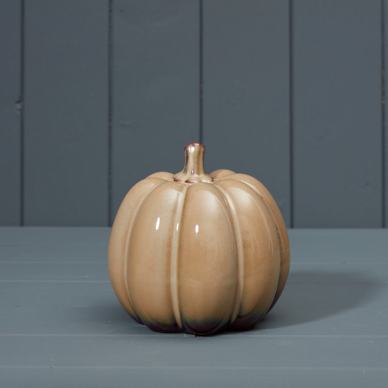 Brown Ceramic Pumpkin