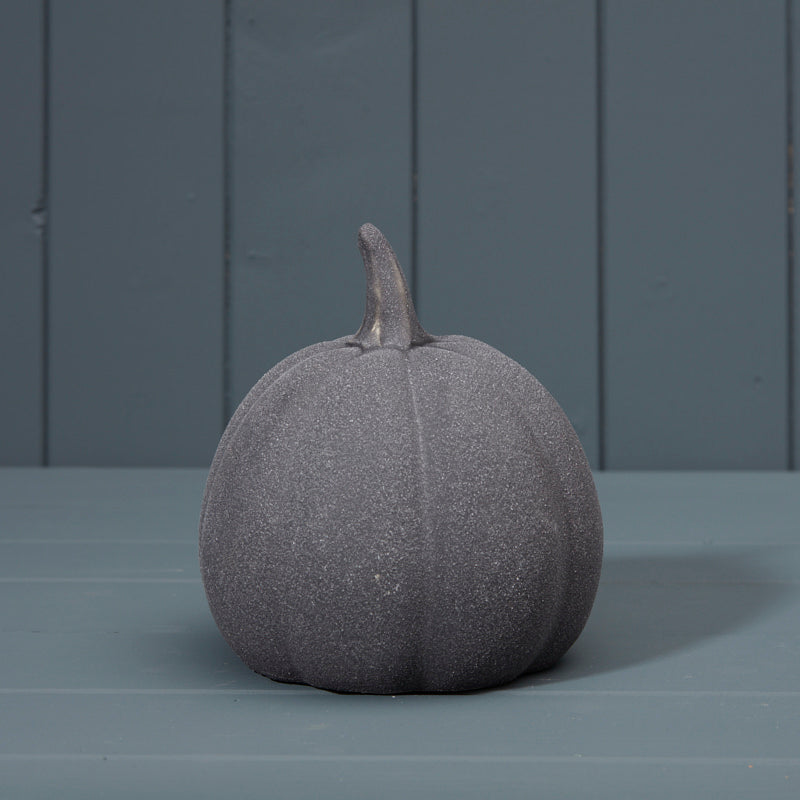 Grey Ceramic Pumpkin