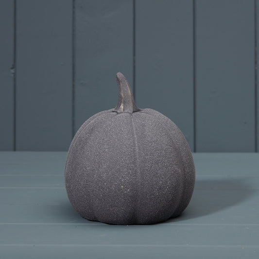 Grey Ceramic Pumpkin