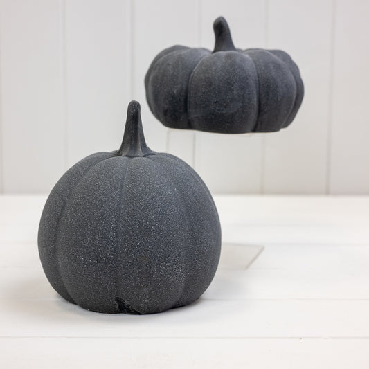 Grey Ceramic Pumpkin