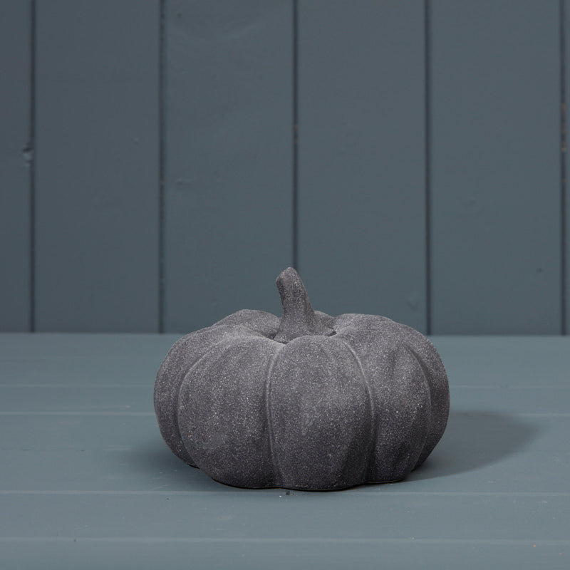 Grey Ceramic Pumpkin