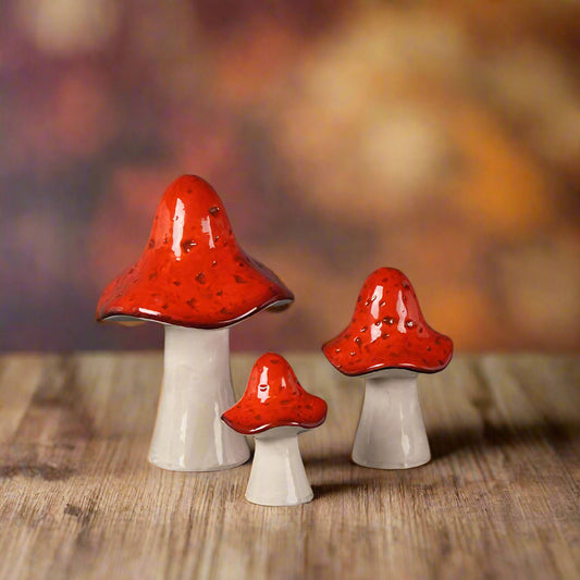 Ceramic Red Mushroom
