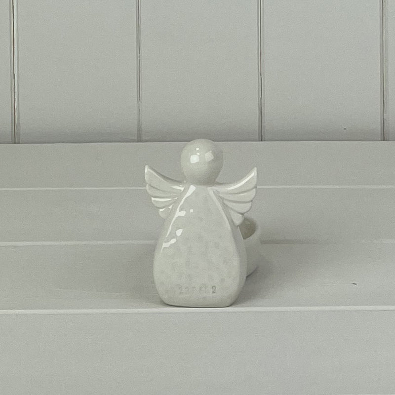 White Ceramic Angel Tealight Holder