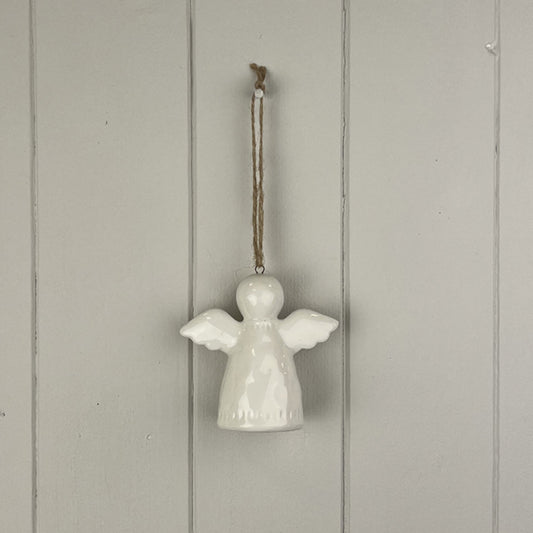White Ceramic Hanging Angel Decoration