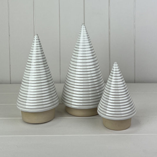 Glazed Ceramic Tree Ornament With Textured Detail