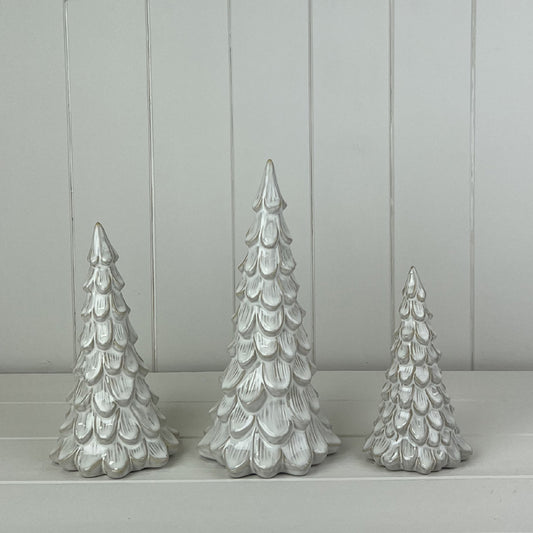 Glazed Ceramic Tree Ornament With Textured Detail