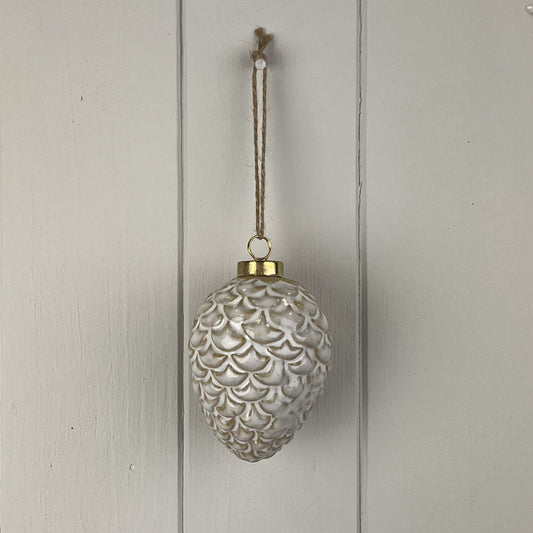 Glazed Ceramic Hanging Pinecone Decoration