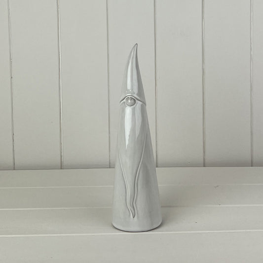 Glazed Ceramic Tall Gonk Ornament With Textured Detail