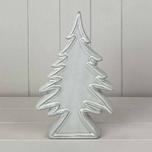 Glazed Ceramic Chritsmas Tree Ornament with Textured Detail